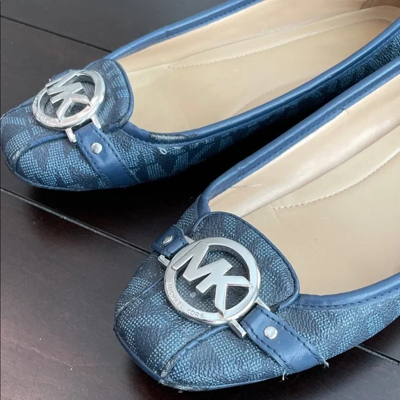 Michael Kors Navy Blue Logo Flats - Picture 5 of 9